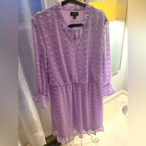 Gorgeous lilac long sleeve beautiful material and detail dress size XL